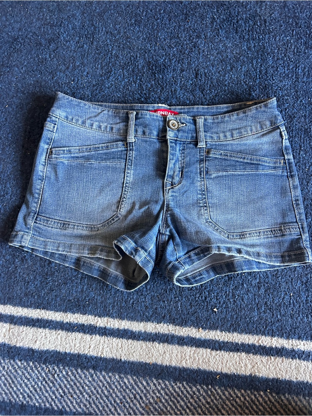 UNIONBAY Blue Denim Low-Rise Women's Jean Shorts